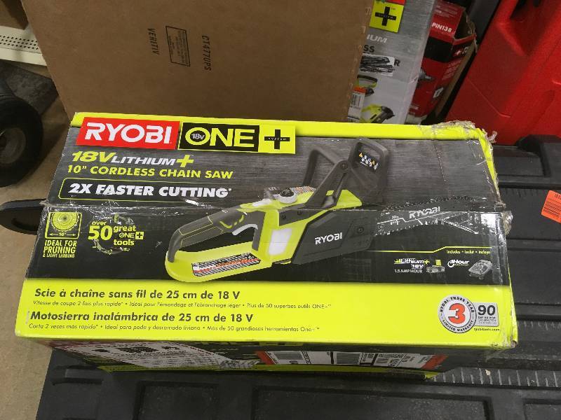 RYOBI ONE Lithium 10 in. 18-Volt Lithium-Ion Cordless Chainsaw - 1.5 Ah Battery and Charger Included