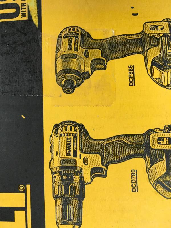 lot 25 image: Dewalt 20-Volt MAX Lithium-Ion Cordless DrillImpact Combo Kit (2-Tool) with (2) Batteries 1.5Ah, Charger and Contractor Bag not used in working condition
