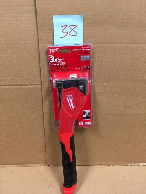 lot 38 image: Milwaukee 14.1 in. Hammer Tacker not used