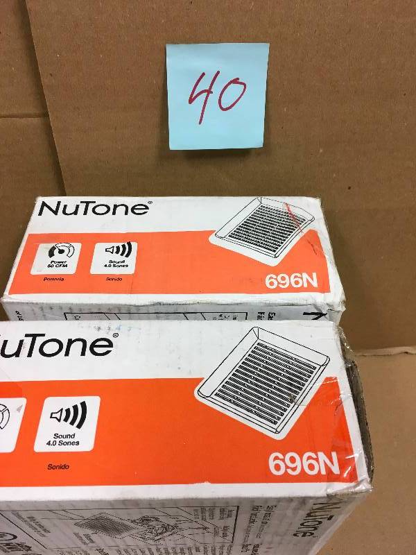 lot 40 image: LOT OF 2 NUTONE Replacement Grille for 695 and 696N Bath Exhaust Fan not used