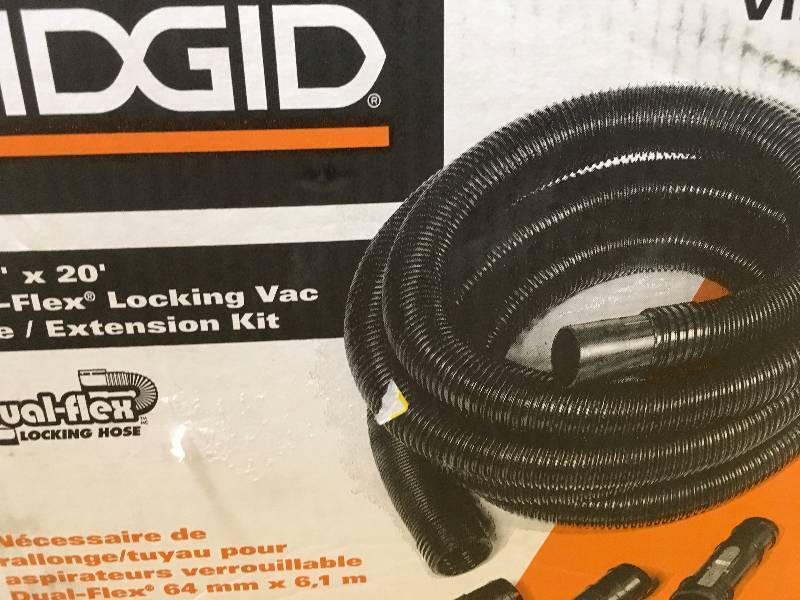 lot 45 image: Ridgid 2-12 in. x 20 ft. Tug-A-Long Vacuum Hose for RIDGID Wet Dry Vacs never used