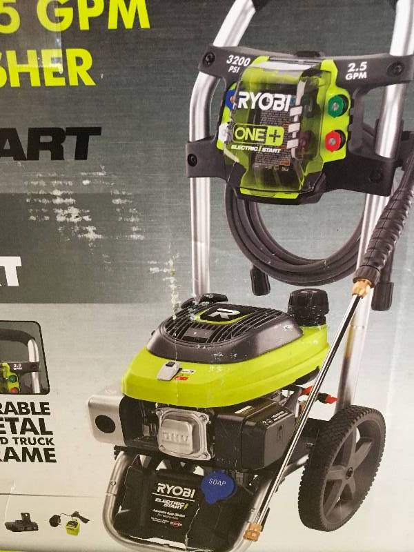 RYOBI 3,200 PSI 2.5 GPM ONE+ 18-Volt Electric Start Gas Pressure Washer ...