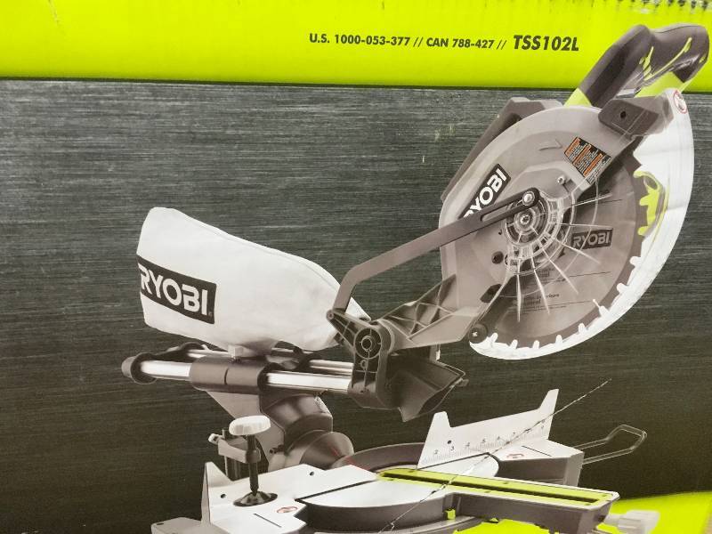 RYOBI 15-Amp 10 in. Sliding Miter Saw with Laser in working conditions