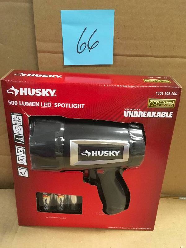 Husky 500 Lumen LED Long Range Handheld Spotlight __ Virtually Unbreakable new