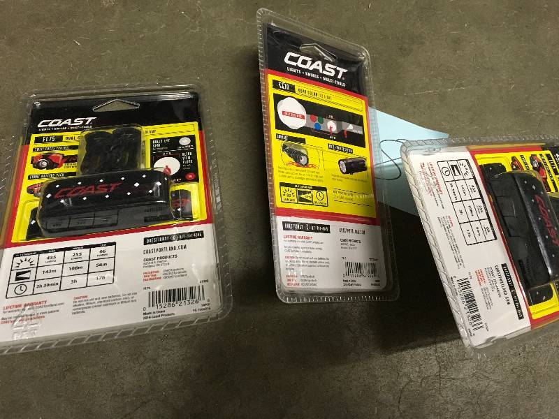 lot 8 image: LOT OF 2 Coast FL75 Dual Color LED Beam Headlamp 435 Lumens PLUS 1 LIGHT TX10 ( KNIFES MULTI-TOOL) TOTAL 3 PCS. in good conditions