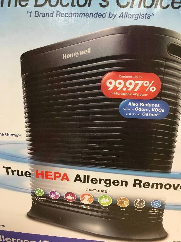 Honeywell True HEPA 310 sq. ft. Allergen Remover Air Purifier in working conditions