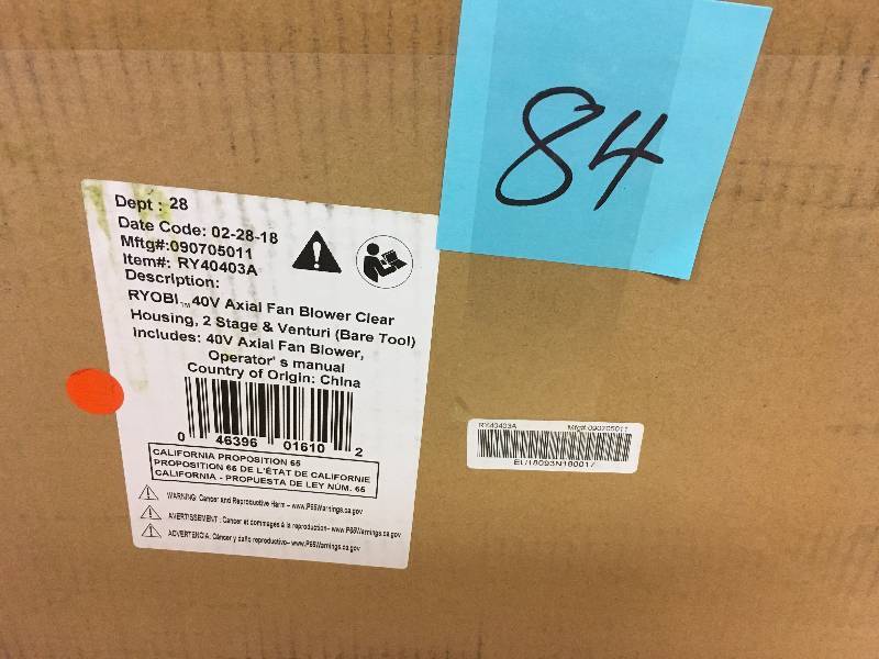 RYOBI 110 MPH 480 CFM Variable-Speed Turbo 40-Volt Lithium-ion Cordless Jet Fan Leaf Blower - Battery and Charger Not Included in working conditions