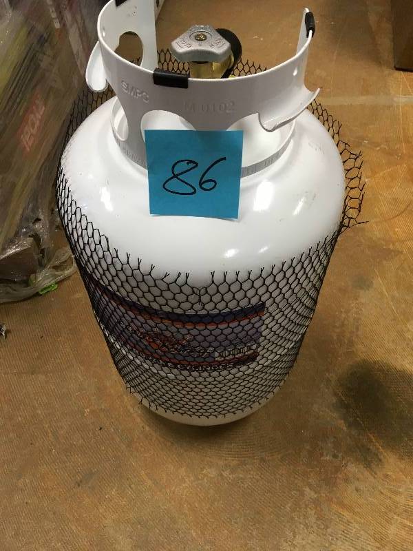 Flame King 30 lb. Empty Propane Cylinder with Overfill Protection Device Valve not used
