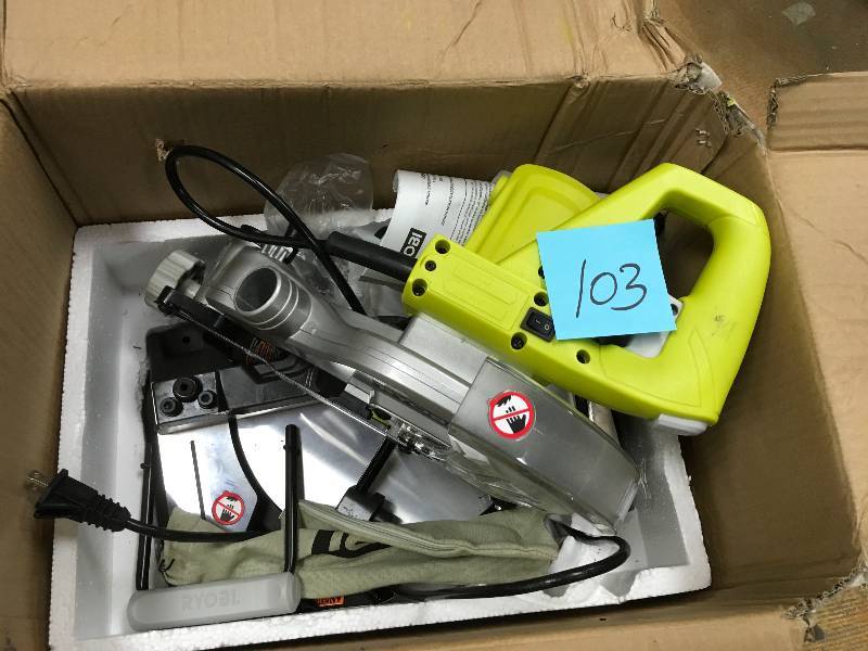 RYOBI 9 Amp 7-14 in. Compound Miter Saw with Laser in working conditions