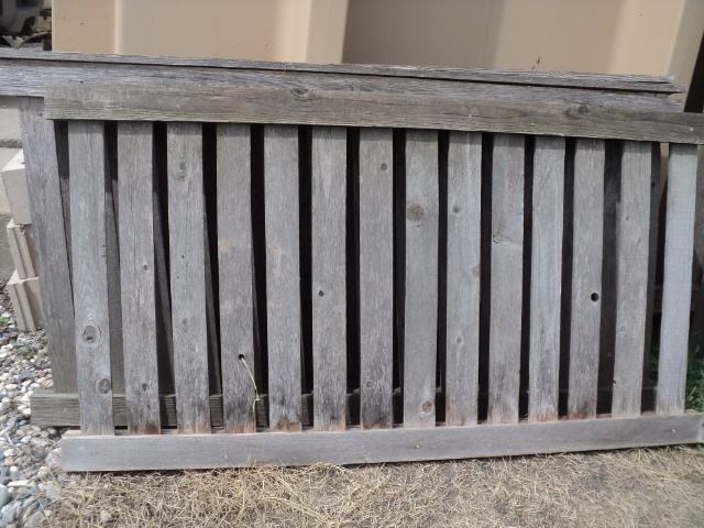 lot 1 image: 3 wood fence panels weathered grey ...