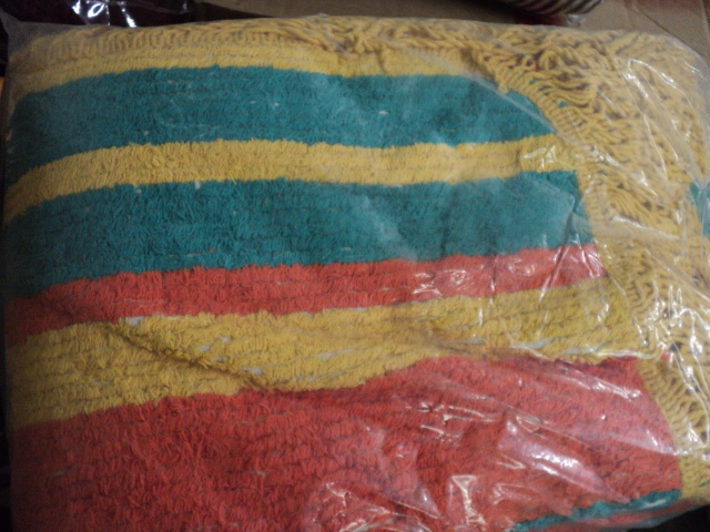 lot 33 image: striped chenille full size bedsprea...
