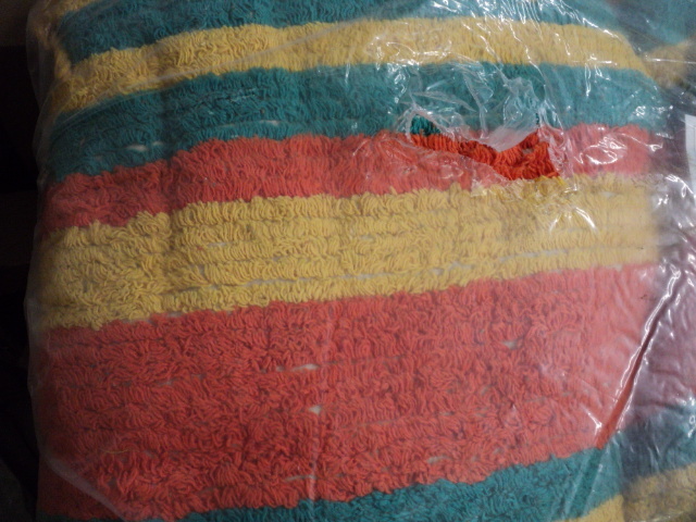 lot 34 image: striped chenille full size bedsprea...