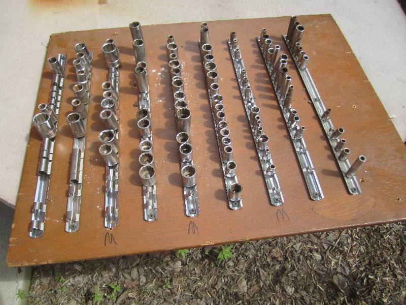 lot 41 image: 9 Socket Holder Strips with Misc So...