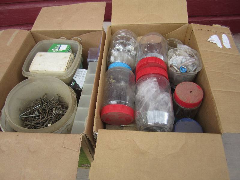 lot 56 image: 2 Boxes Full of Nails and Misc Hard...