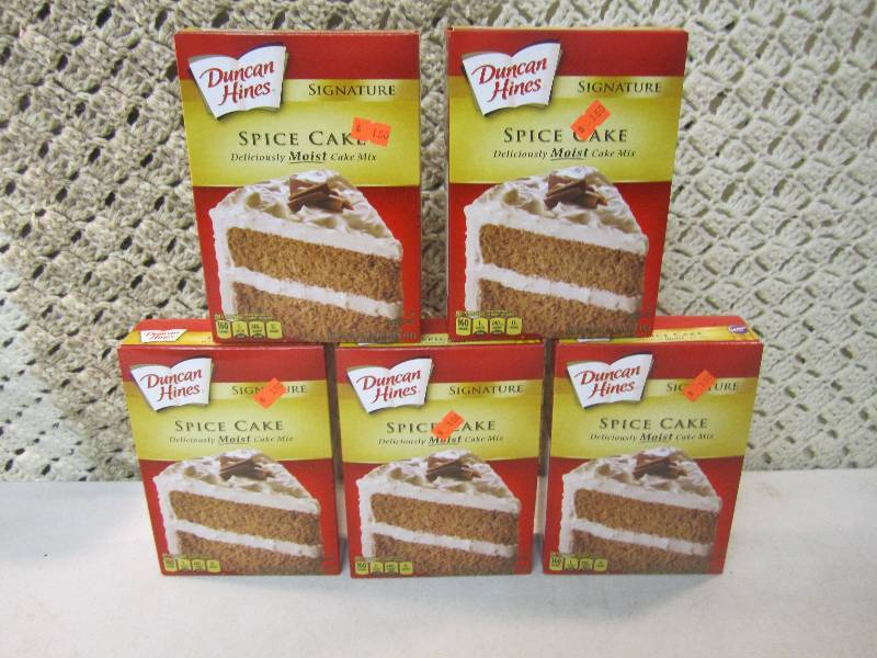 lot 98 image: 5 Boxes of Duncan Hines Spice Cake ...
