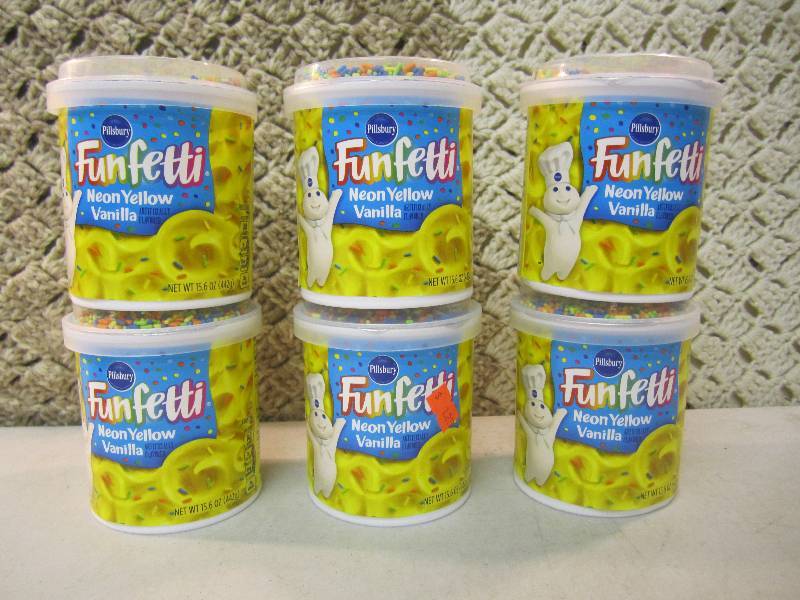 lot 105 image: 6 Pillsbury Funfetti Neon Yellow Va...