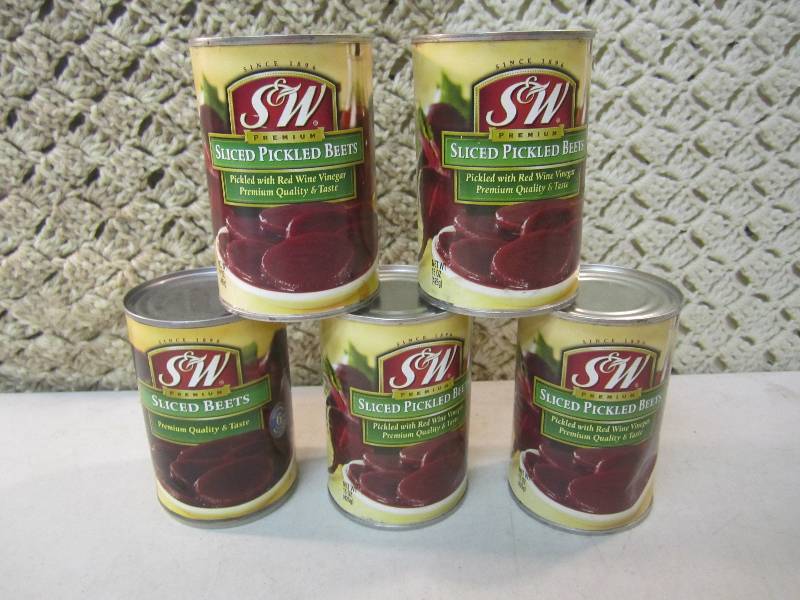 lot 107 image: 5 Cans of Sliced Pickled Beets Best...