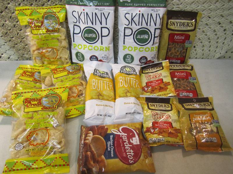 lot 119 image: Pork Skins, Pop Corn and Pretzels 1...