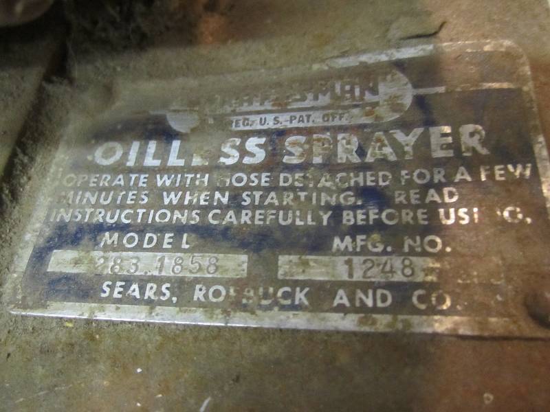 lot 179 image: Vintage Craftsman Oilless Sprayer P...