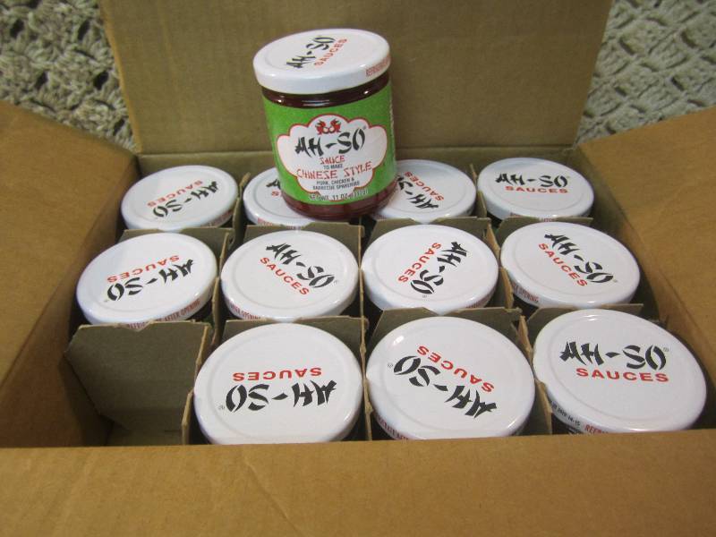 lot 198 image: Case of 12 Jars of Ah-So Sauce (Chi...