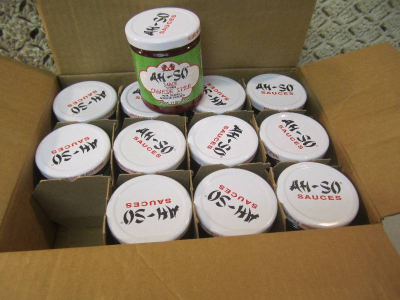 lot 199 image: Case of 12 Jars of Ah-So Sauce (Chi...