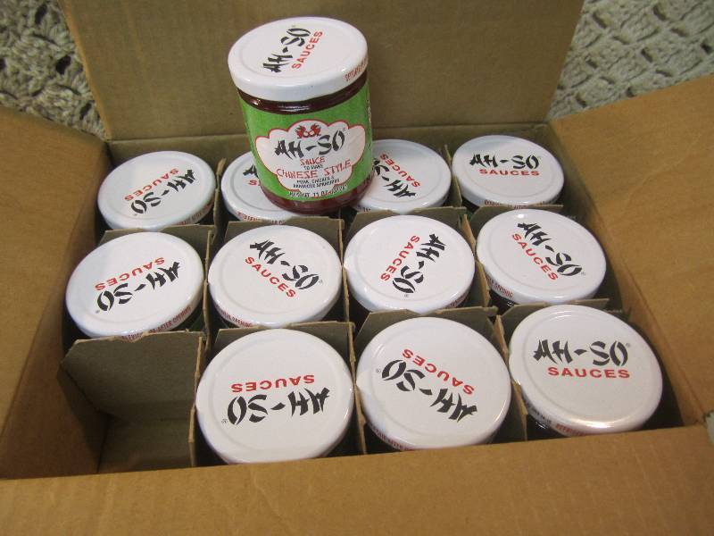 lot 200 image: Case of 12 Jars of Ah-So Sauce (Chi...
