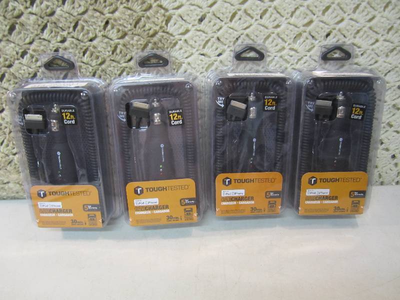 lot 222 image: 4 ToughTested Car Chargers for iPod...