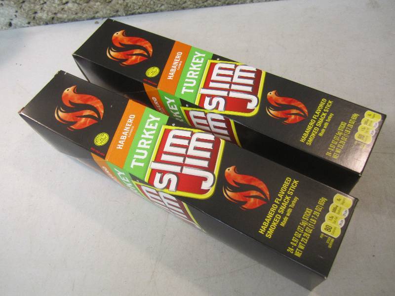lot 239 image: 2 Box of 24 each Slim Jim Snack Sti...
