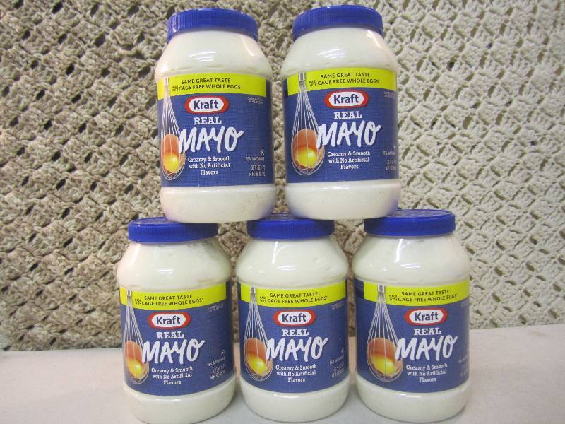 lot 240 image: 5 Jars of Kraft Real Mayo Best by M...