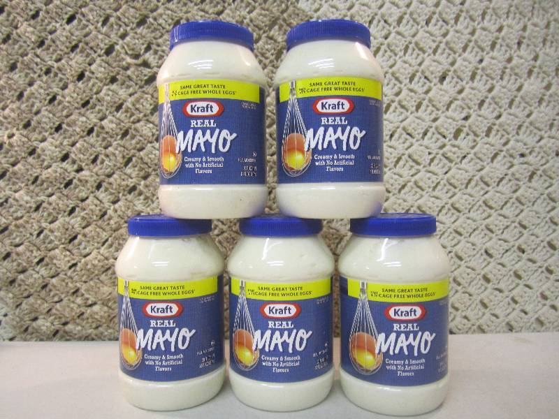 lot 241 image: 5 Jars of Kraft Real Mayo Best by M...