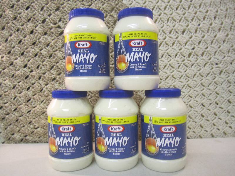 lot 242 image: 5 Jars of Kraft Real Mayo Best by M...
