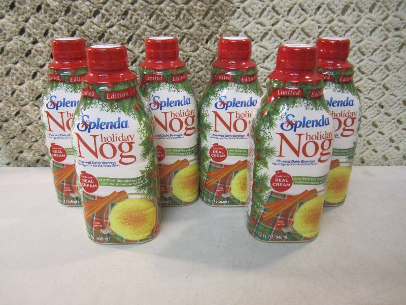 lot 243 image: 6 Bottles of Splenda Holiday Nog Be...