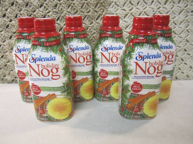 lot 244 image: 6 Bottles of Splenda Holiday Nog Be...