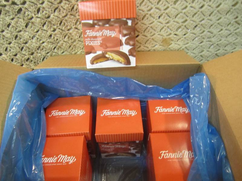 lot 250 image: Case of 6 Boxes Fannie May Milk Cho...