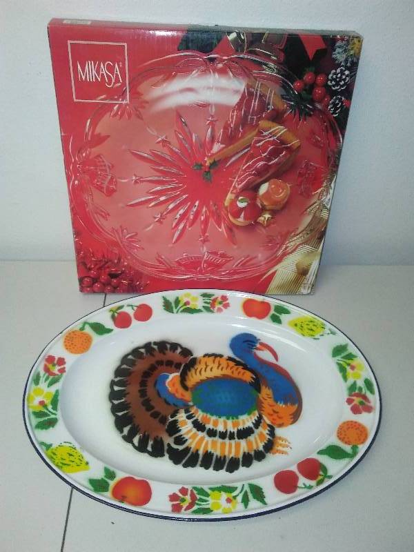 lot 155 image: Rare 18in enamelware platter and more