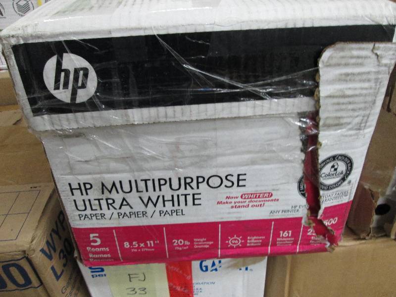 lot 41 image: 5 Ream Case of HP Ultra White paper...