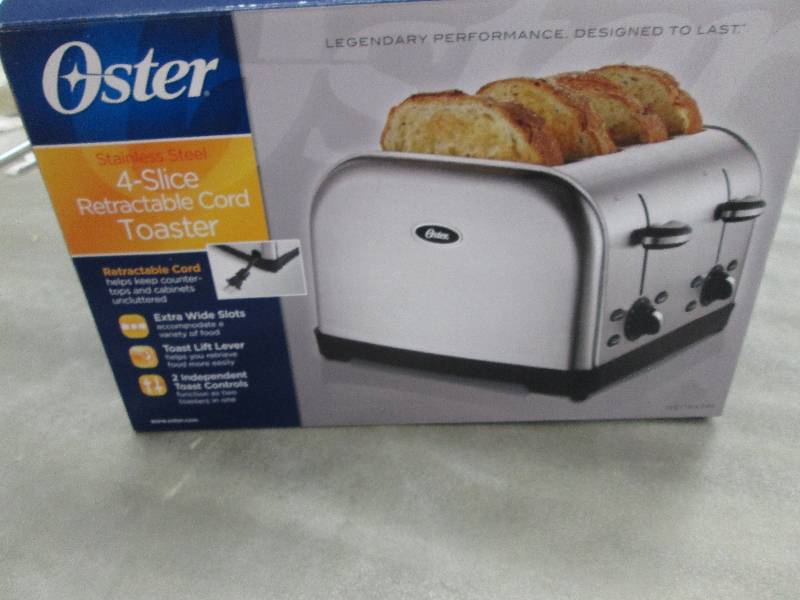 lot 55 image: Oster 4-Slice Toaster, Brushed Meta...