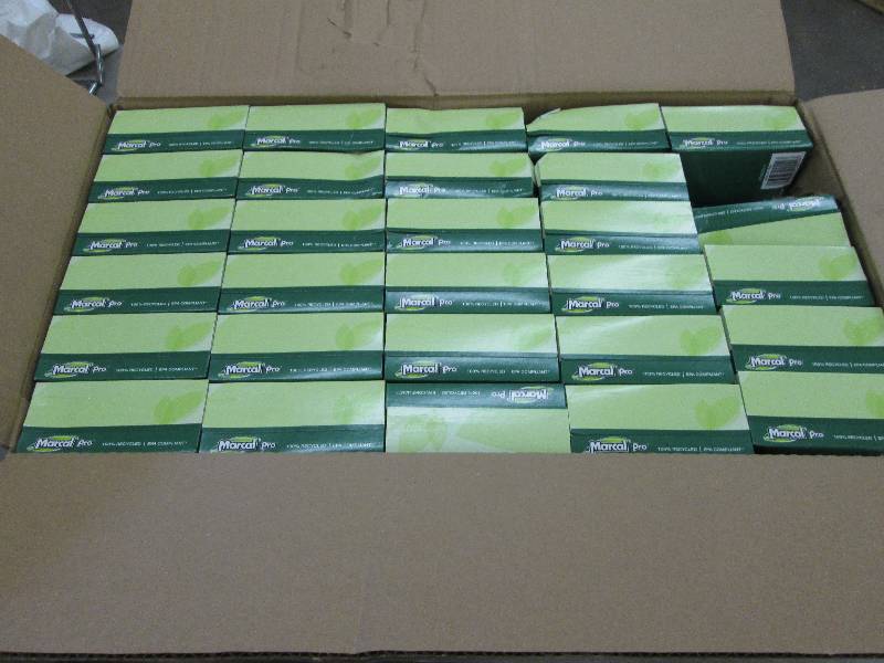 lot 61 image: Box of Marcal Facial Tissue- damage...
