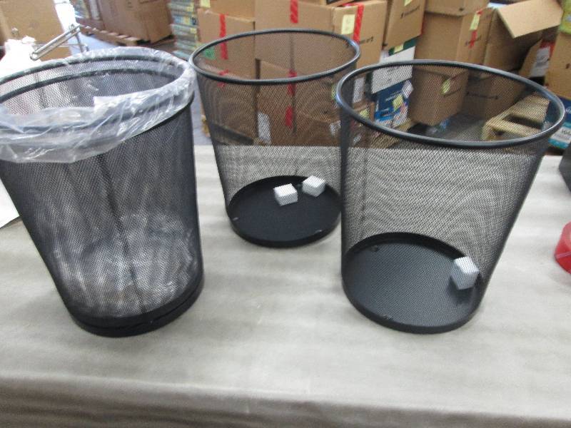 lot 65 image: Lot of 4 Mesh Waste Baskets...
