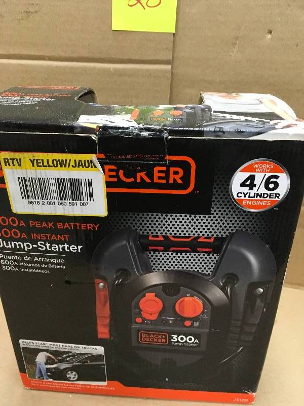 lot 28 image: Black and Decker 300 Amp Portable Jump Starter