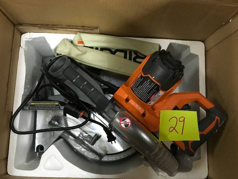 lot 29 image: Ridgid 15 Amp 10 in. Dual Bevel Miter Saw