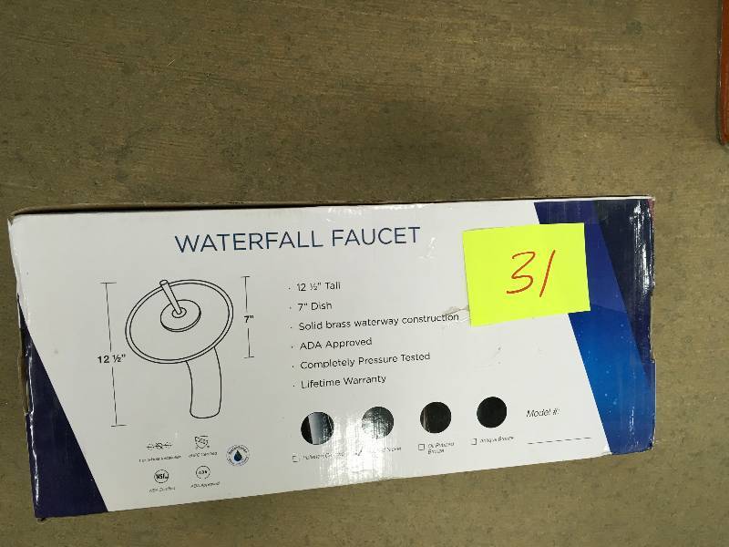 lot 31 image: Single Hole Waterfall Faucet