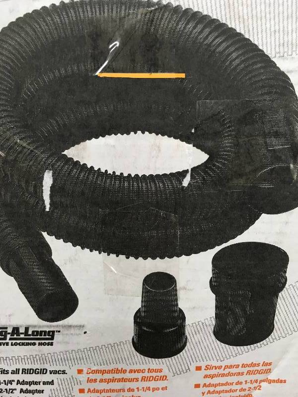 lot 33 image: Ridgid 1-14 in. - 1-78 in. x 7 ft. Tug-A-Long Vacuum Hose for RIDGID Wet Dry Vacs