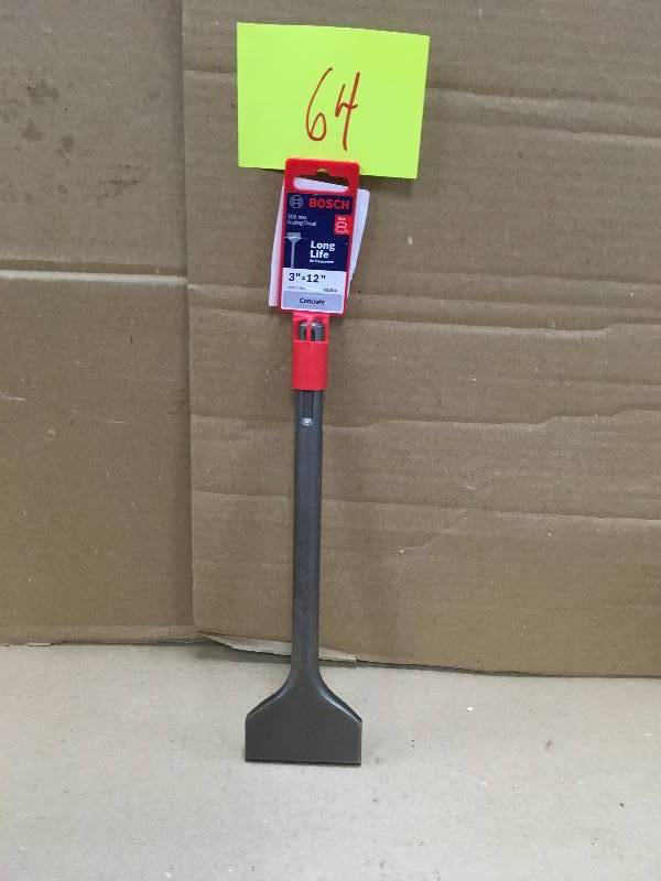 lot 64 image: Bosch 3 in. x 12 in. Hammer Steel SDS-MAX Scaling Chisel