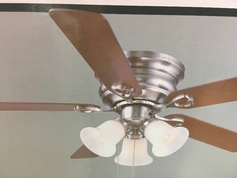 Clarkston 44 In Indoor Brushed Nickel Ceiling Fan With