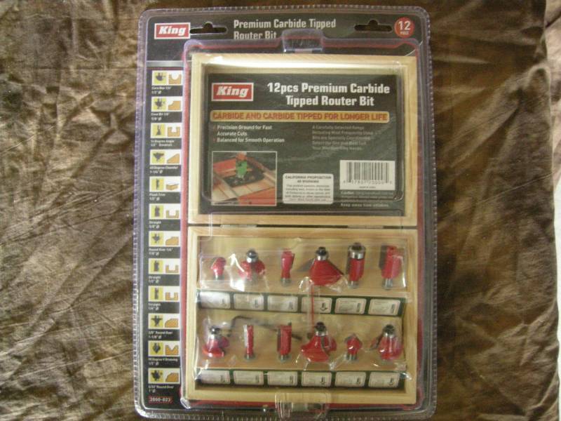 lot 49 image: King Premium Carbide Router Bit Set