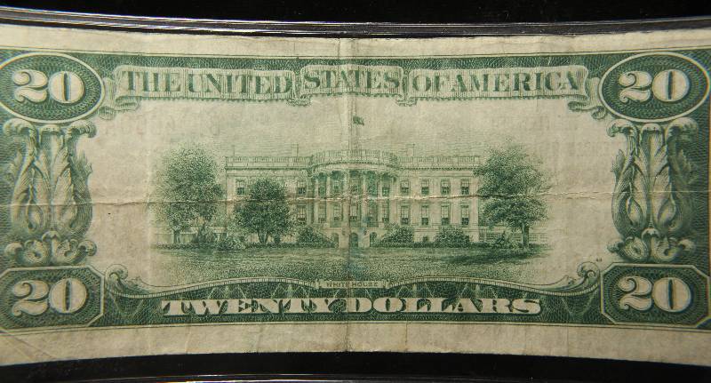 1929 $20 NATIONAL BANK NOTE FLETCHER AMERICAN BANK INDIANAPOLIS IN CHARTER #9829