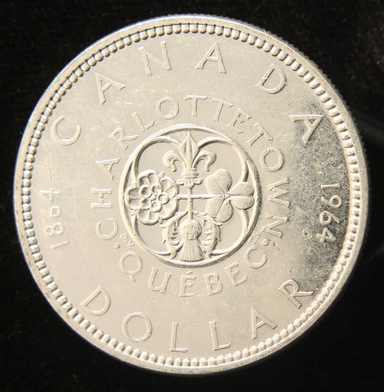 1964 CANADA SILVER DOLLAR AU