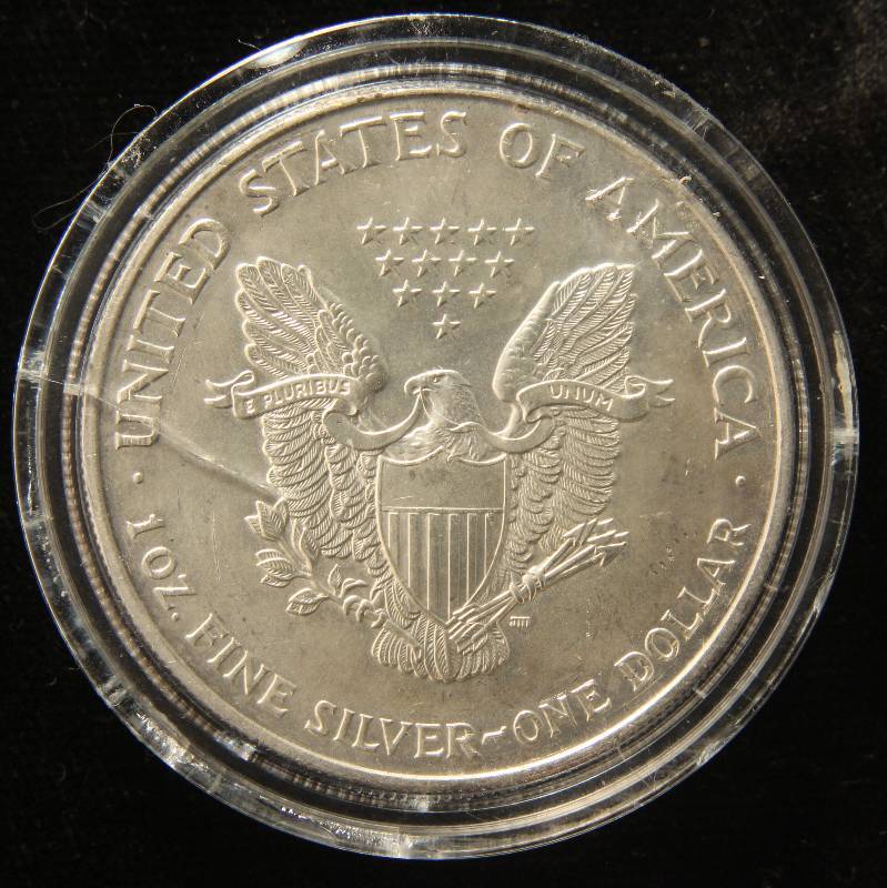 1997 COLORIZED AMERICAN SILVER EAGLE 1 TROY OZ. .999 FINE SILVER IN AIRTITE