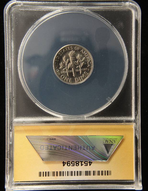 1965 SMS (SPECIAL MINT SET) ROOSEVELT DIME SP67 FSB ANACS